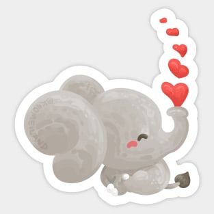 Elephant with Valentine Mood Sticker